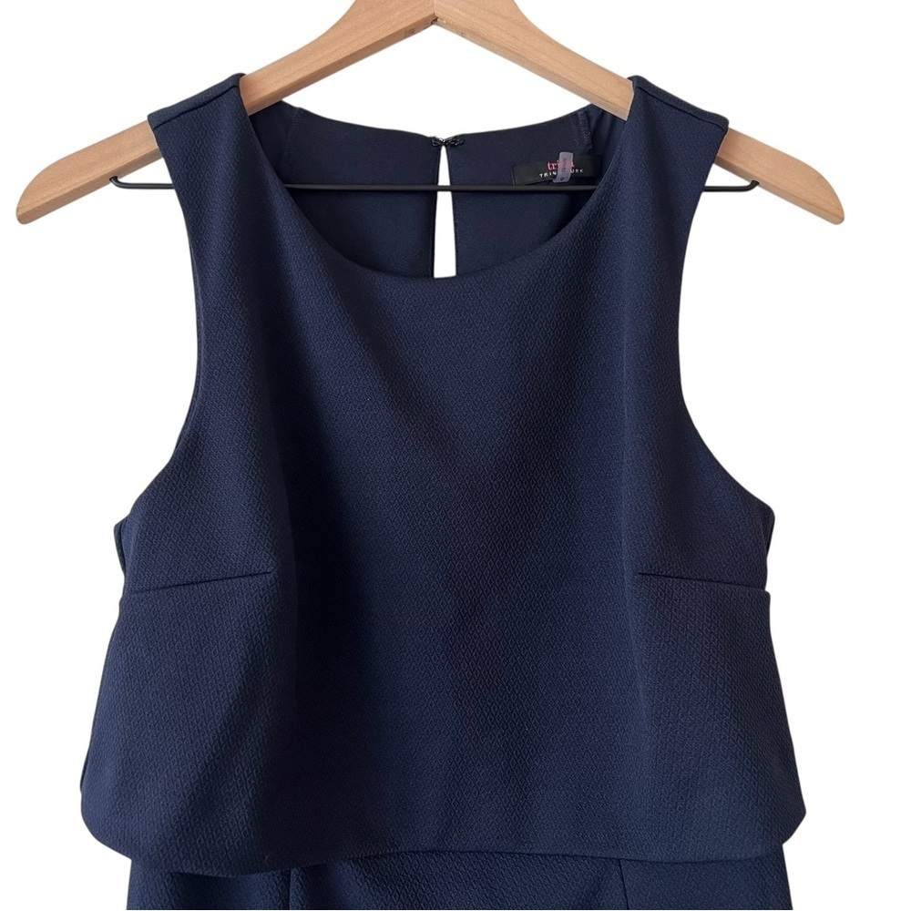 Trina Turk Navy Shalay Ponte Textured Dress Size 6 - Picture 3 of 10